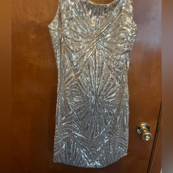 silver sequins homecoming dress - Picture 2 of 5